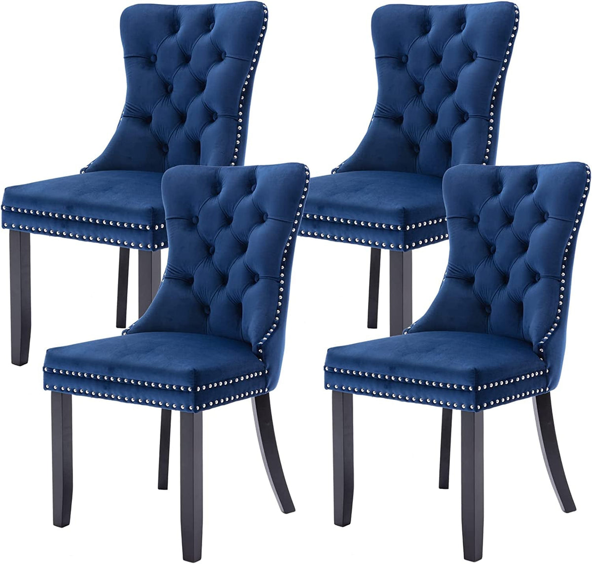Goods Spring 903 — Blue Tufted Velvet Dining Chairs, Set of 4