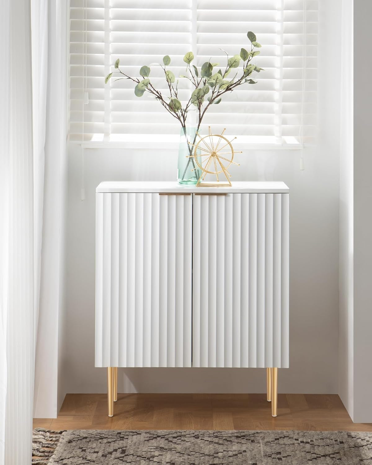 Goods Spring 301 — White Fluted Storage Cabinets, Set of 2