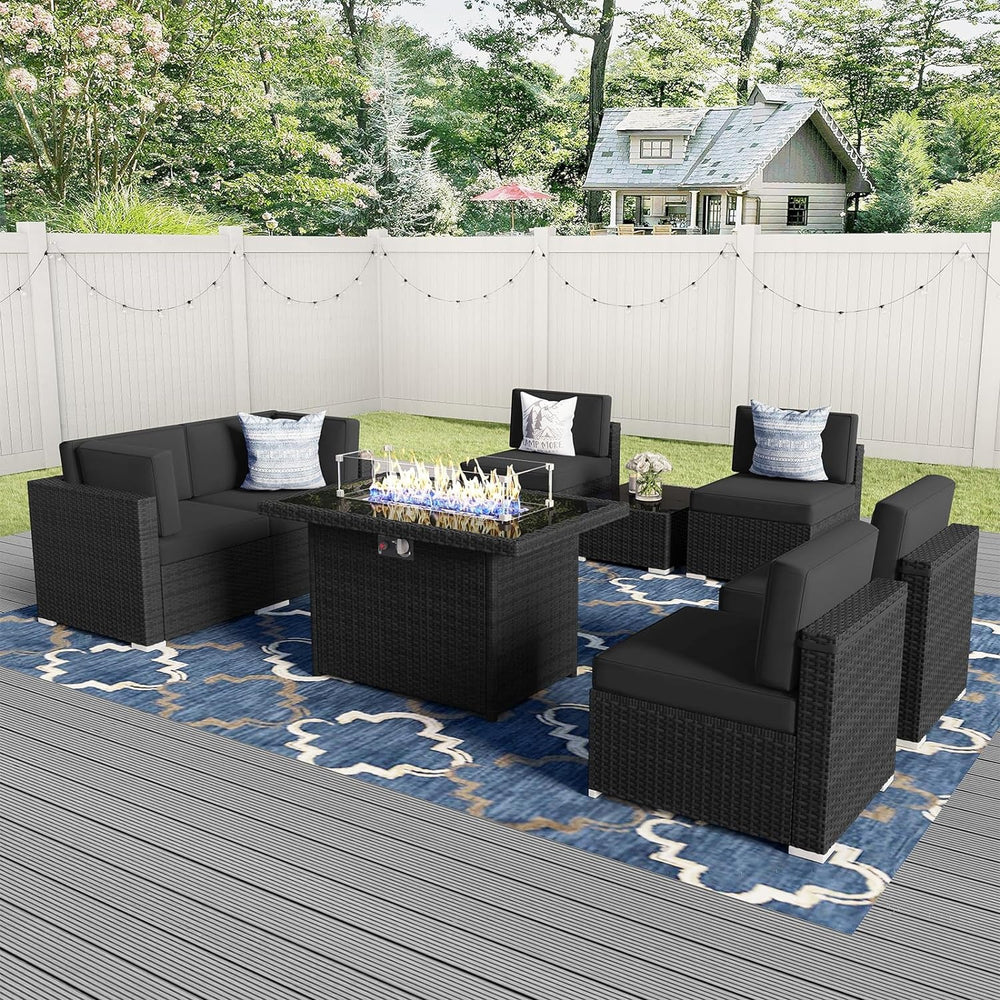 Goods Spring 410 — Black 8-Piece Patio Fire-Pit Set