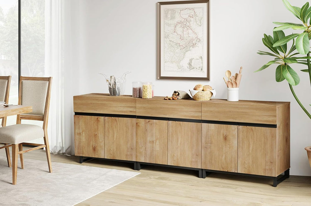 Goods Spring 305 — Oak Three-Cabinet Sideboard Set