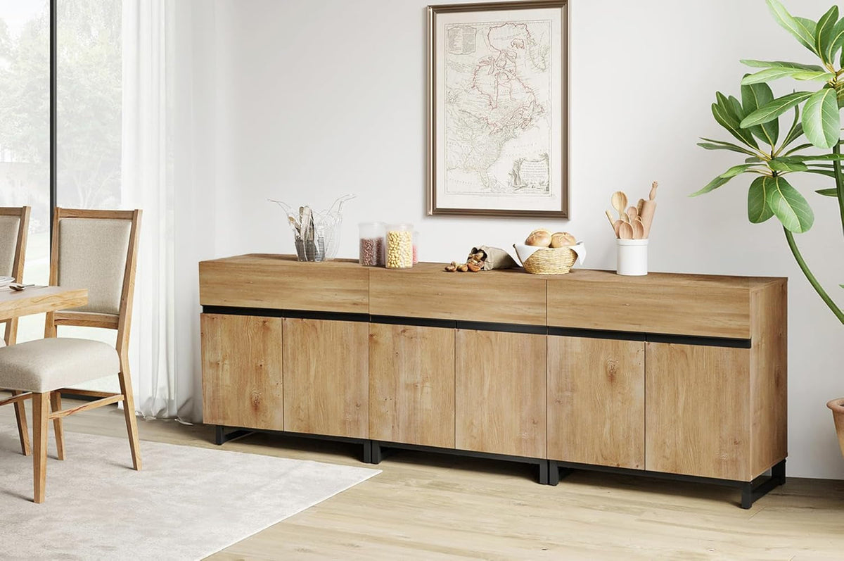Goods Spring 305 — Oak Three-Cabinet Sideboard Set