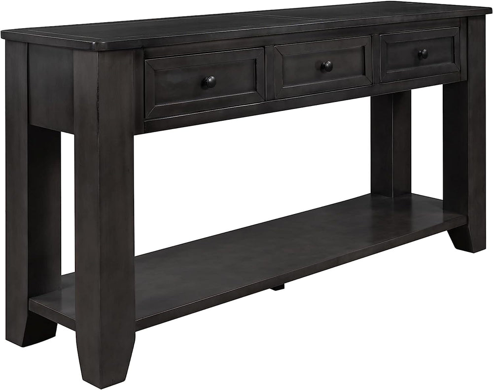 Goods Spring 324 — 55-Inch Black Three-Drawer Console Table