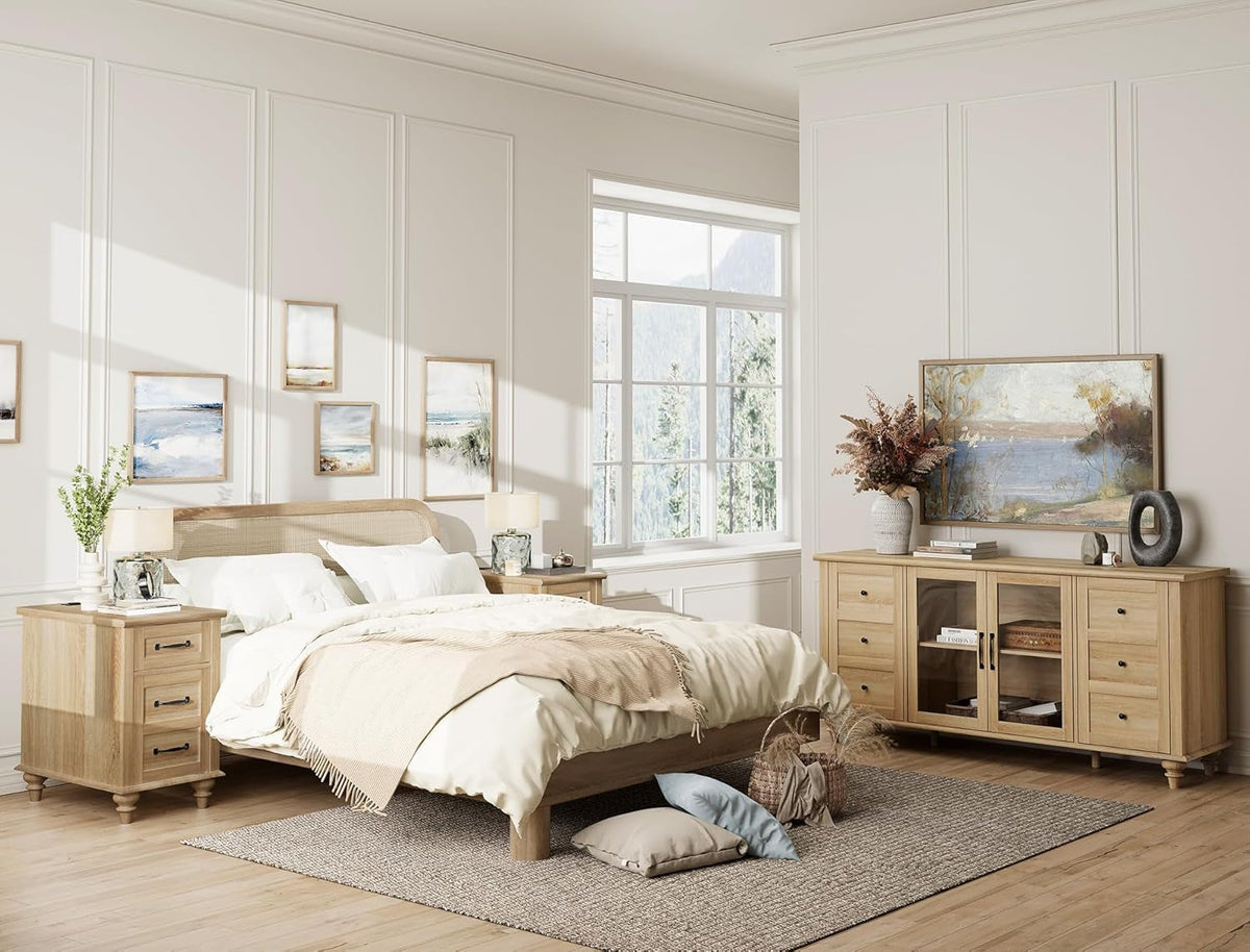 Goods Spring 330 — Oak-Finish Glass-Door Media Console