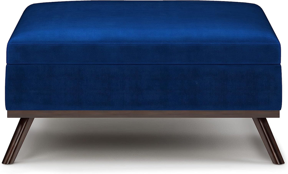 Goods Spring 701 — 36-Inch Blue Velvet Storage Ottoman