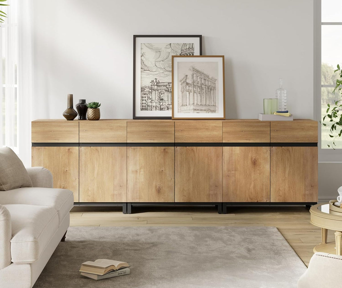 Goods Spring 305 — Oak Three-Cabinet Sideboard Set