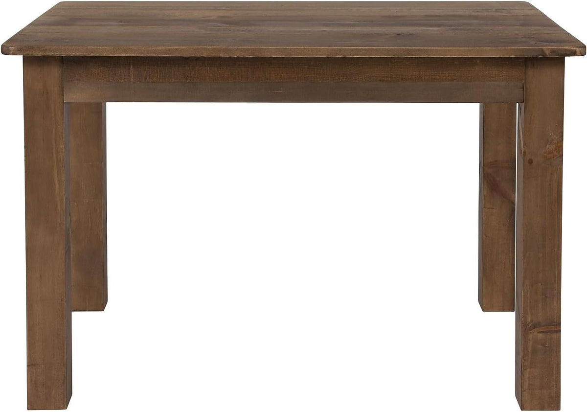 Goods Spring 818 — 46-Inch Solid Pine Dining Table, Antique Rustic