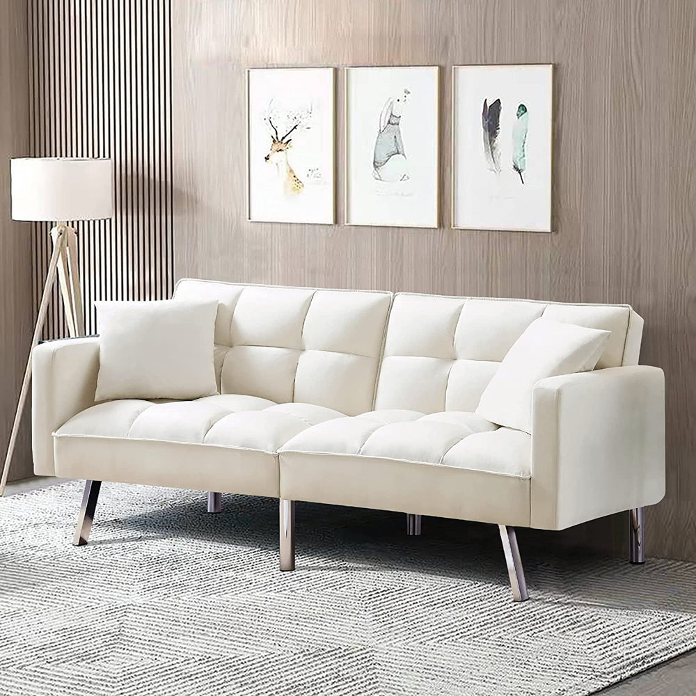 Goods Spring 512 — Beige Adjustable Velvet Loveseat