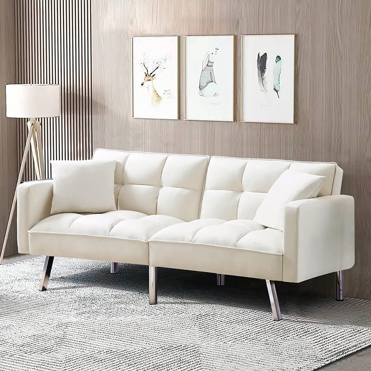 Goods Spring 512 — Beige Adjustable Velvet Loveseat