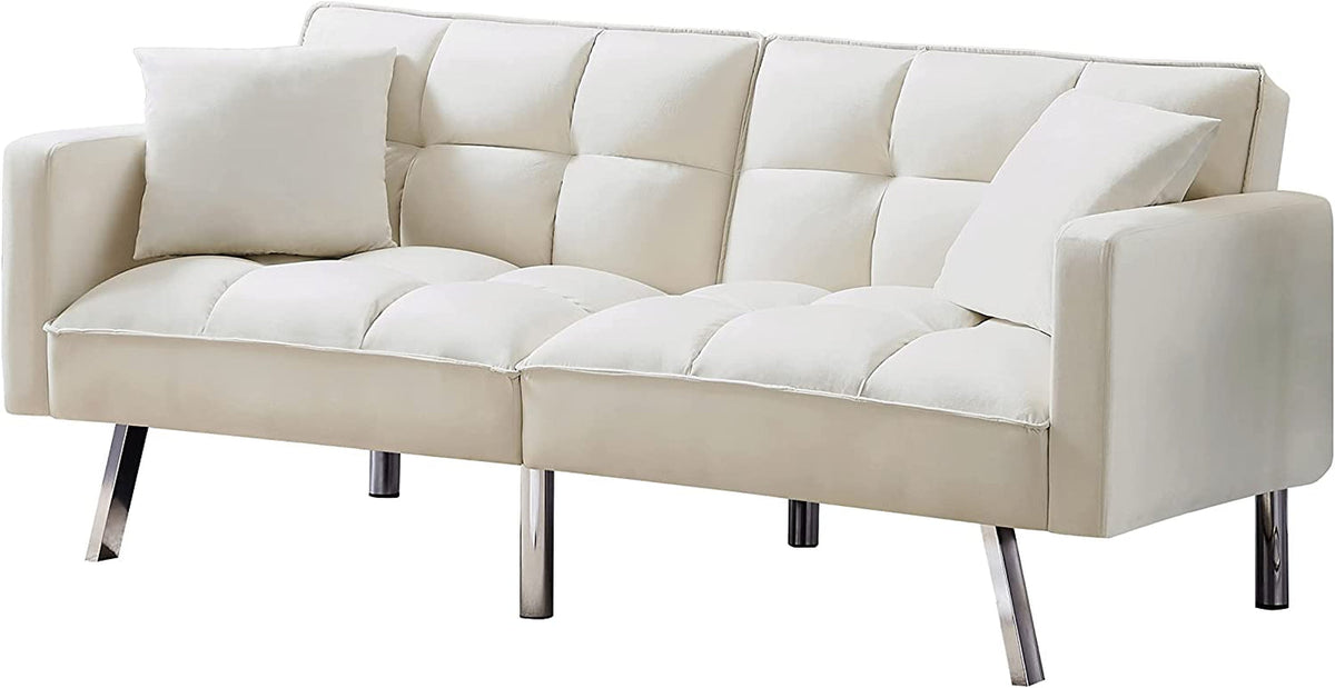 Goods Spring 512 — Beige Adjustable Velvet Loveseat
