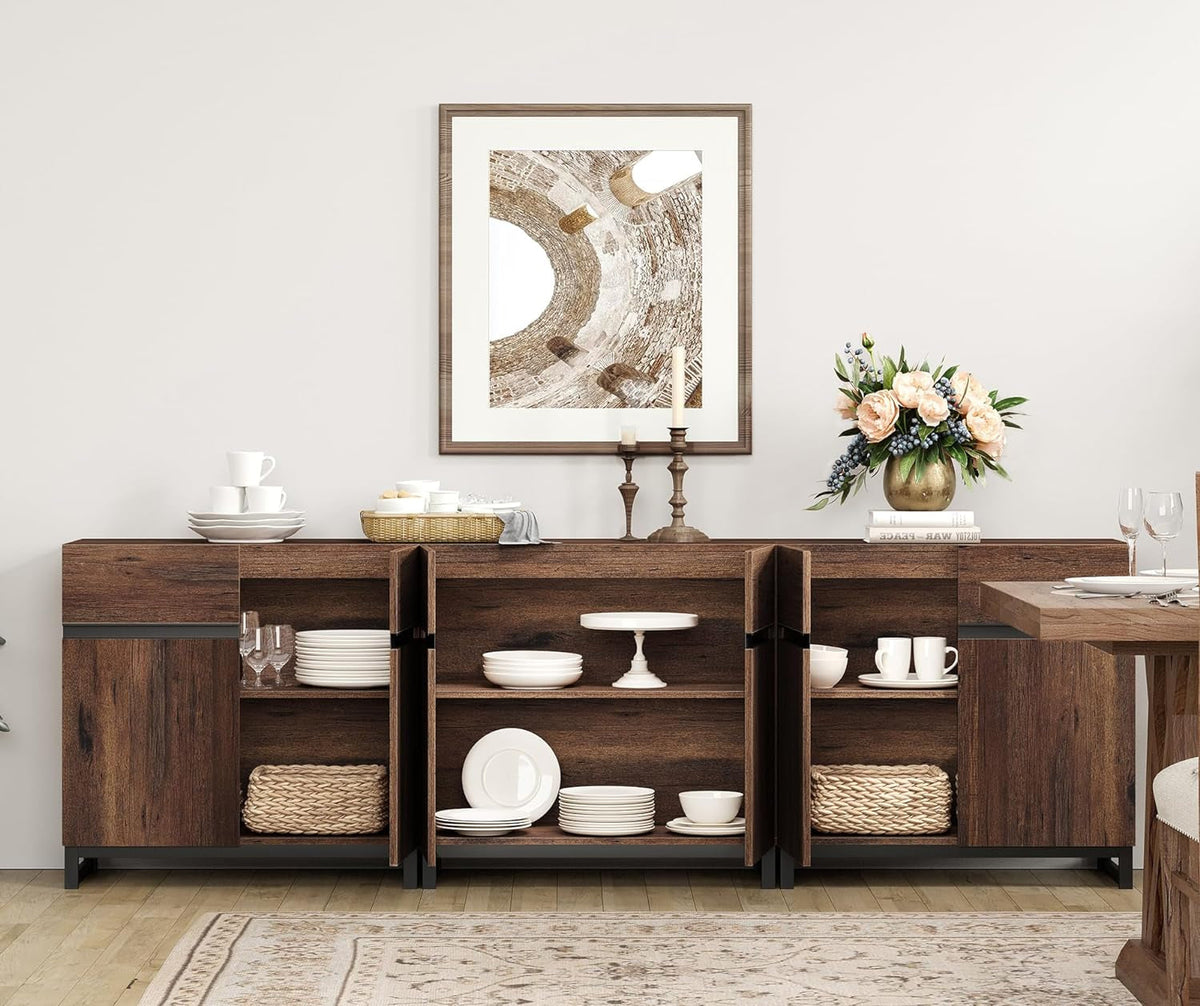 Goods Spring 303 — Brown Three-Cabinet Sideboard Set
