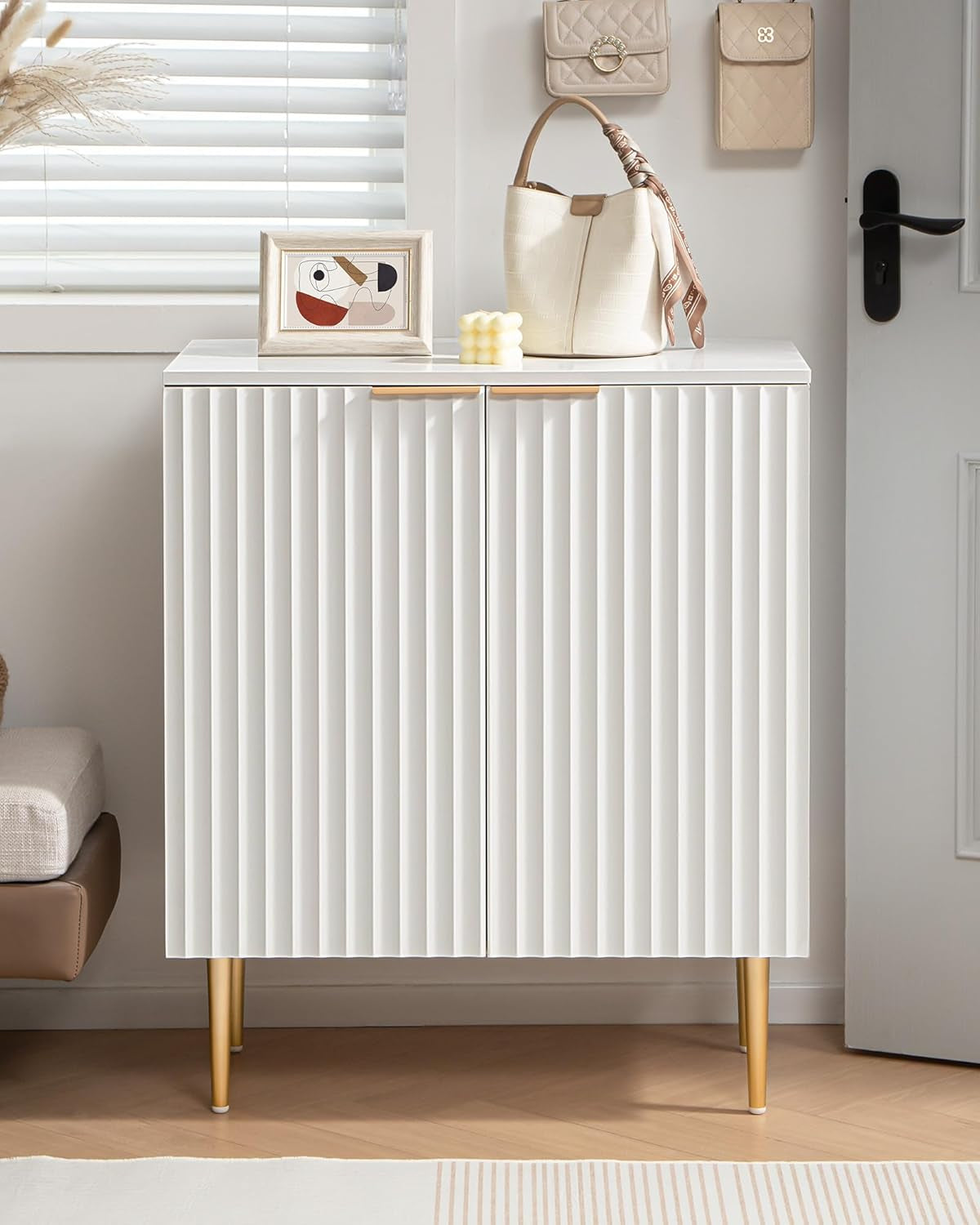 Goods Spring 301 — White Fluted Storage Cabinets, Set of 2