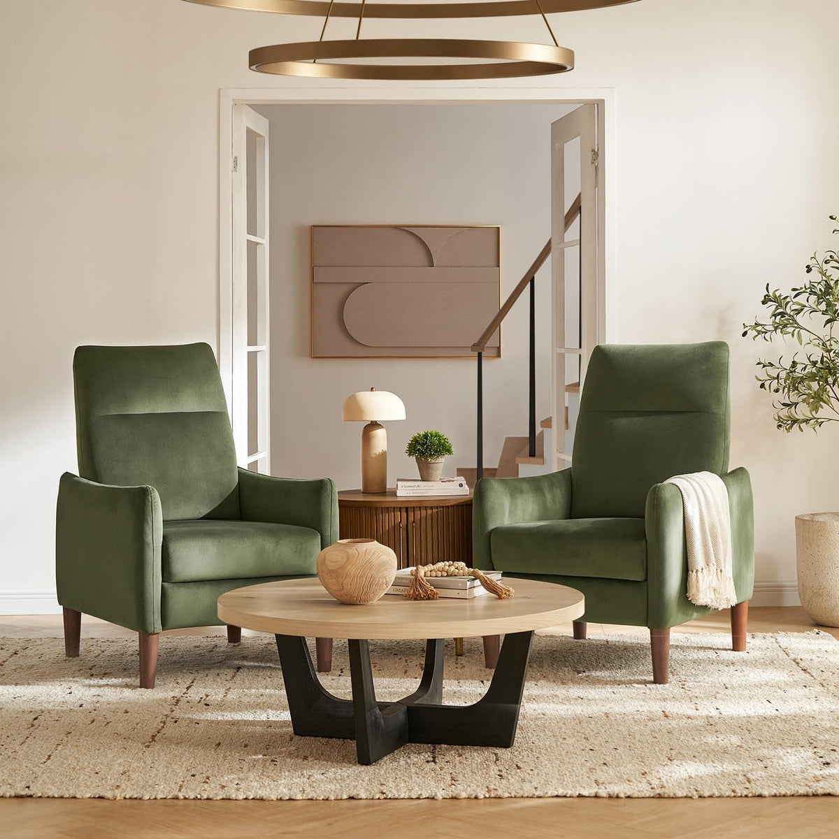 Goods Spring 602 — Olive Green Velvet Recliner