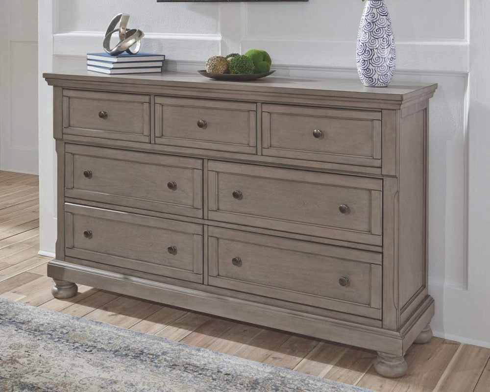 Goods Spring 319 — Light Gray Seven-Drawer Dresser