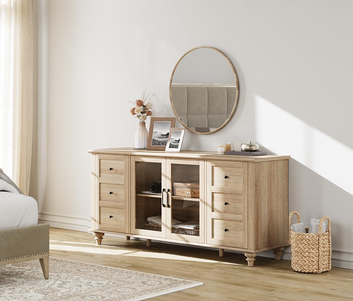 Goods Spring 330 — Oak-Finish Glass-Door Media Console