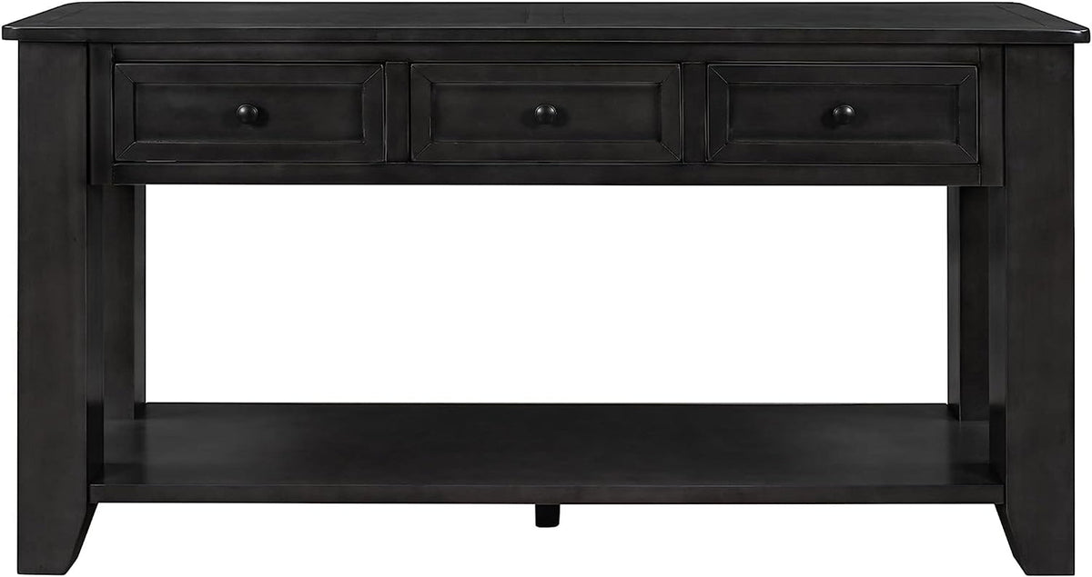 Goods Spring 324 — 55-Inch Black Three-Drawer Console Table