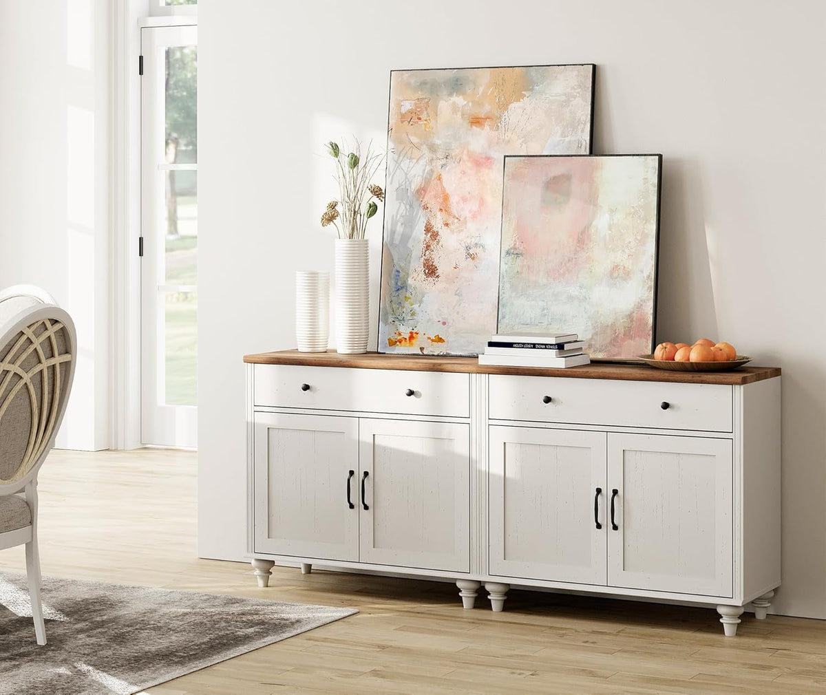 Goods Spring 302 — Off-White 68-Inch Buffet Cabinet