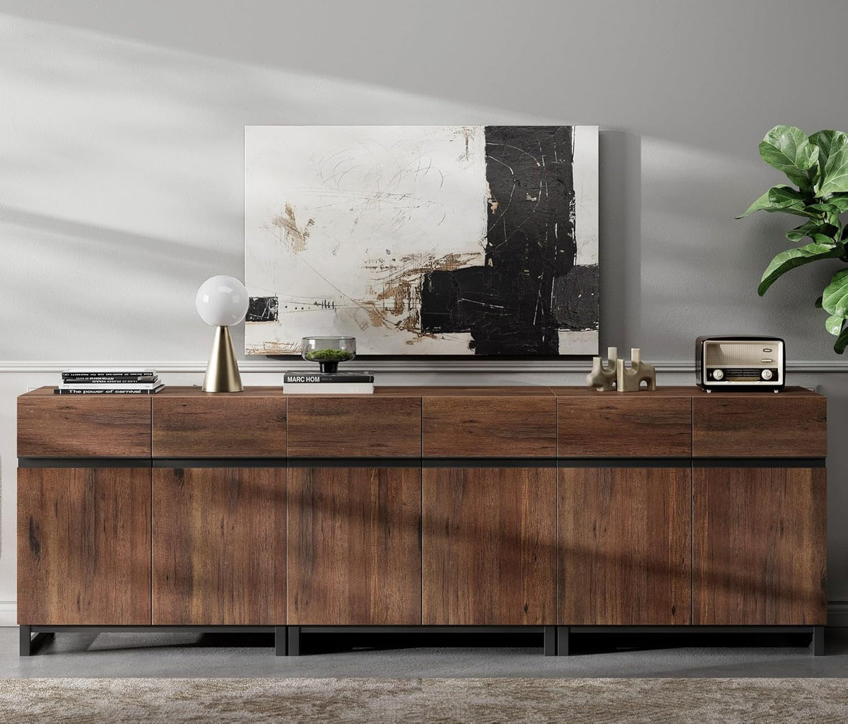 Goods Spring 303 — Brown Three-Cabinet Sideboard Set