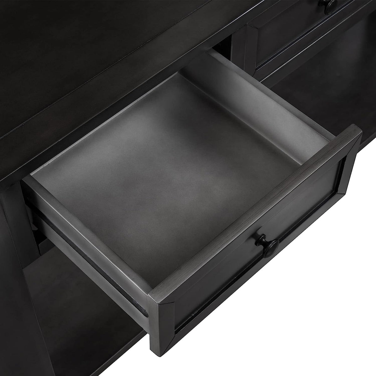 Goods Spring 324 — 55-Inch Black Three-Drawer Console Table