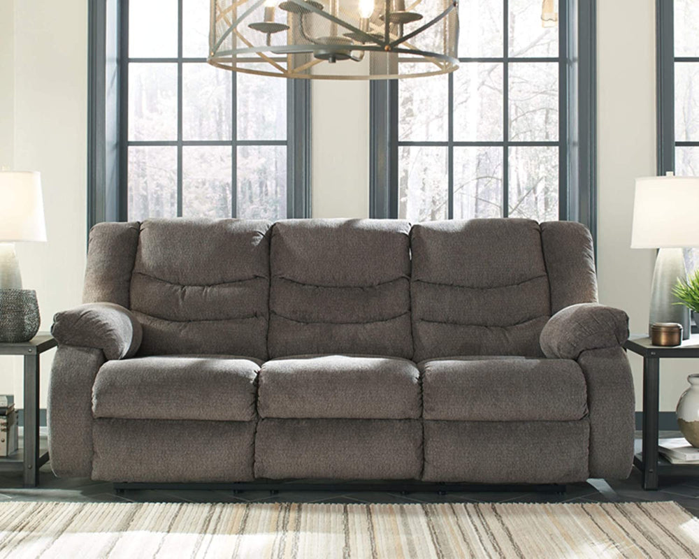 Goods Spring 505 — Gray Chenille-Texture Reclining Sofa