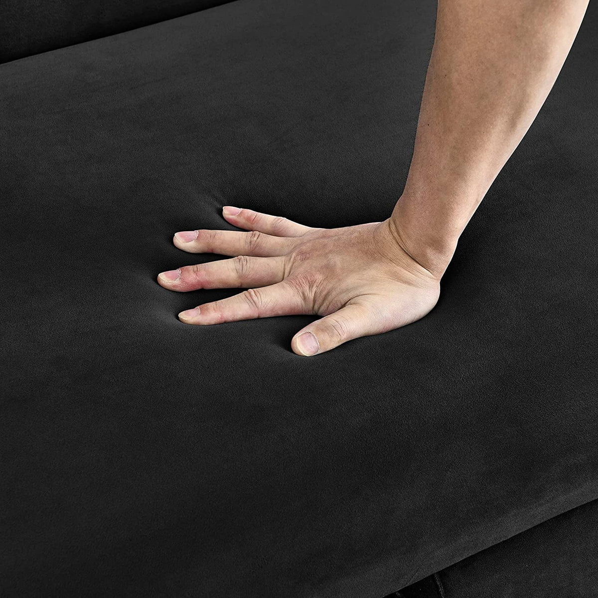 Goods Spring 502 — Black 55-Inch Pull-Out Velvet Sleeper