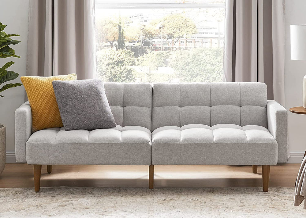 Goods Spring 504 — Light Gray Split-Back Futon