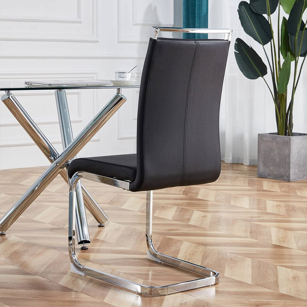 Goods Spring 902 — Black Cantilever Dining Chairs, Set of 6