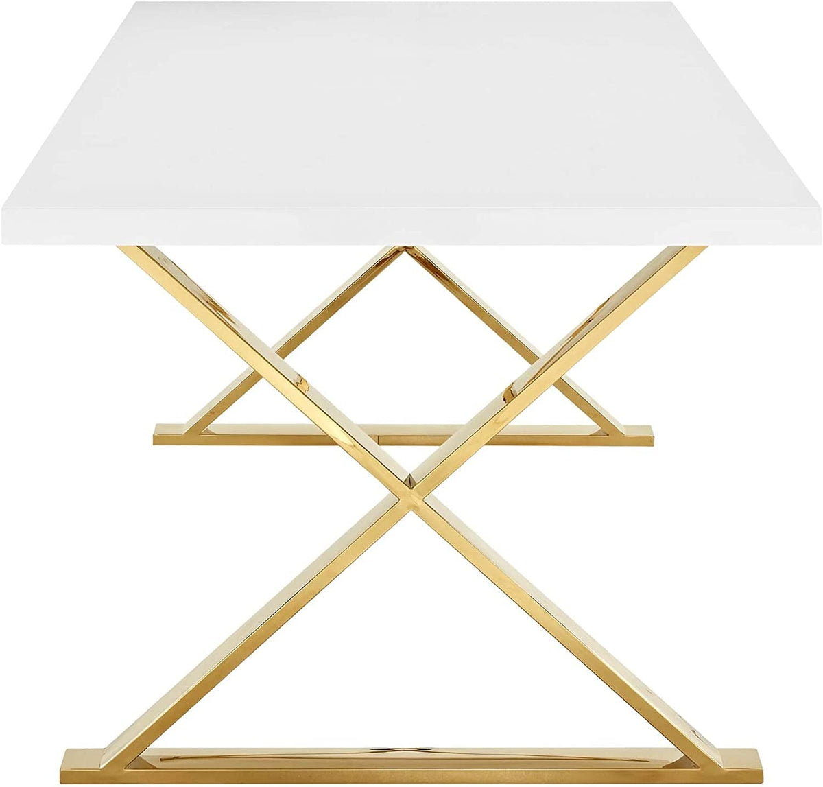 Goods Spring 823 — White & Gold 87-Inch Dining Table