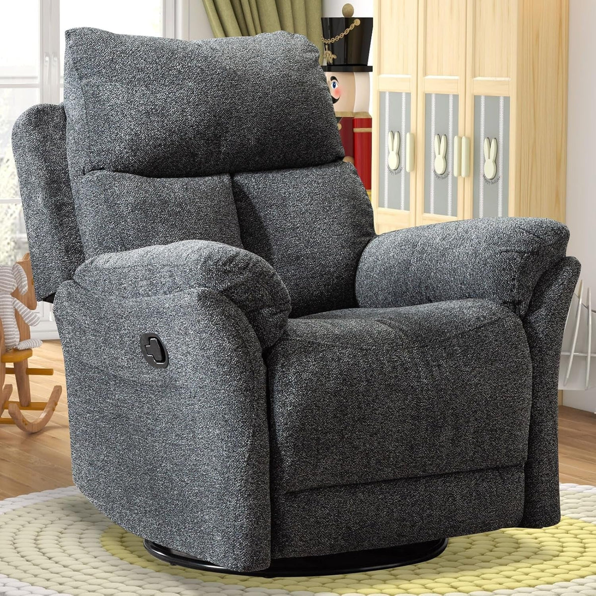 Goods Spring 601 — Gray Swivel Rocker Recliner