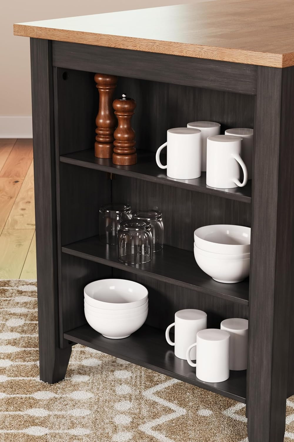 Goods Spring 817 — Counter-Height Dining Table with Shelves