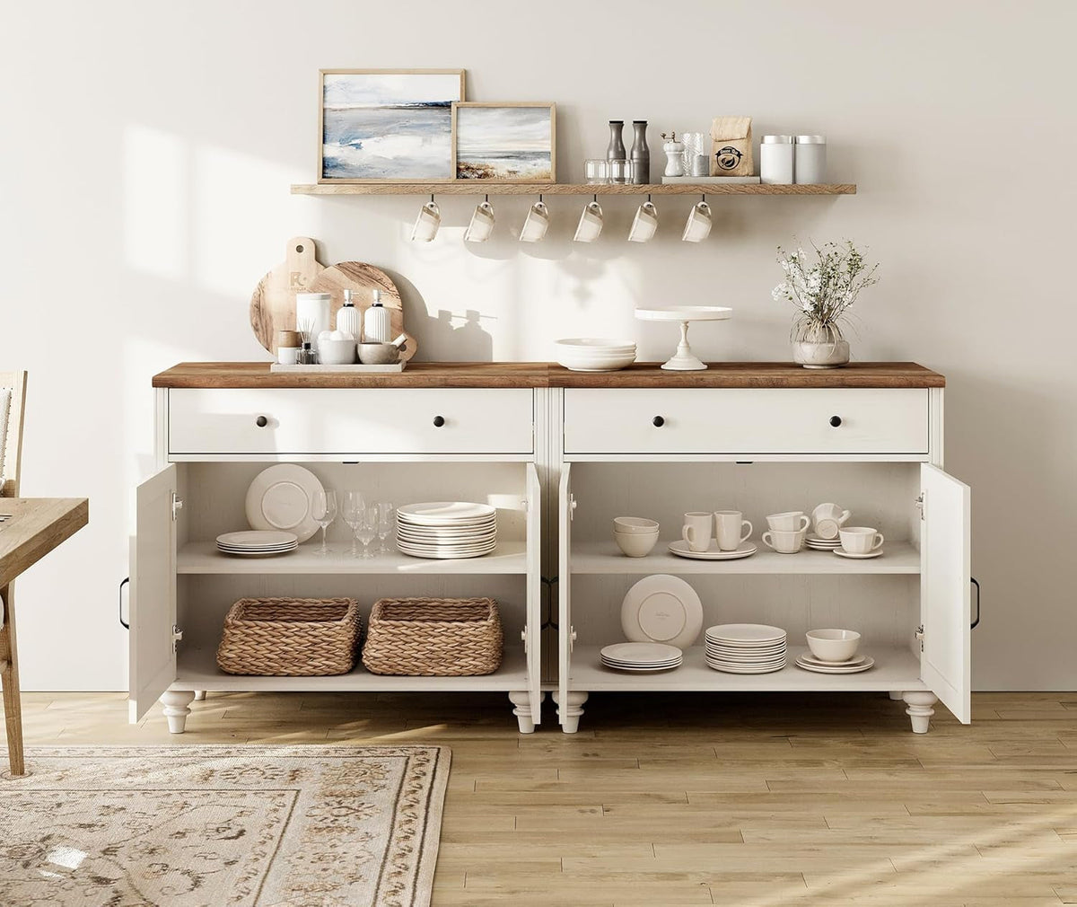Goods Spring 302 — Off-White 68-Inch Buffet Cabinet