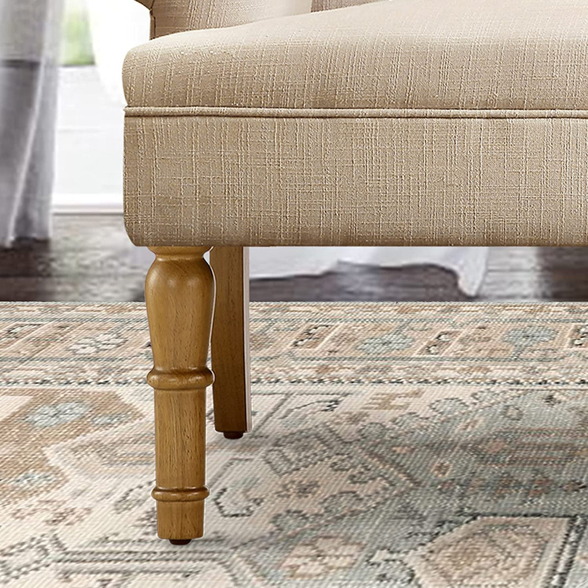 Goods Spring 508 — Warm Beige Button-Tufted Chesterfield Settee