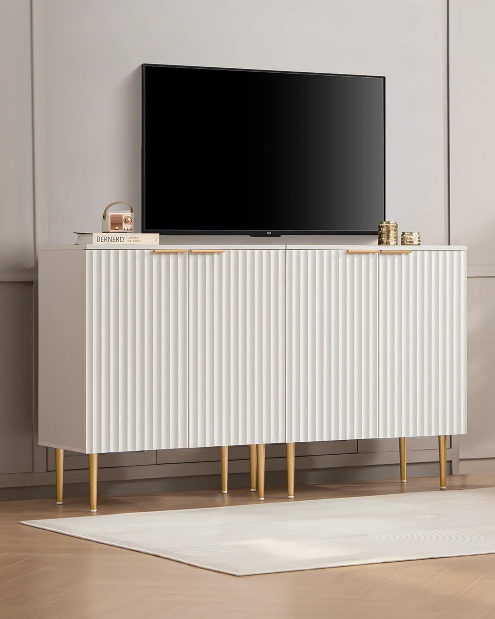 Goods Spring 301 — White Fluted Storage Cabinets, Set of 2