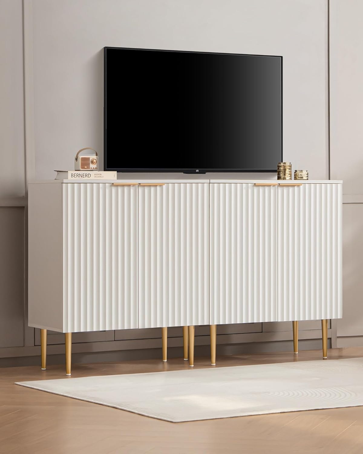 Goods Spring 301 — White Fluted Storage Cabinets, Set of 2