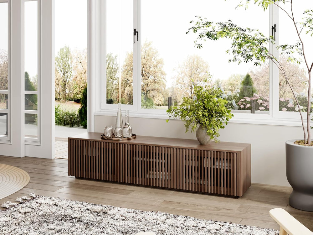 Goods Spring 313 — 70-Inch Slatted Walnut-Finish Media Console
