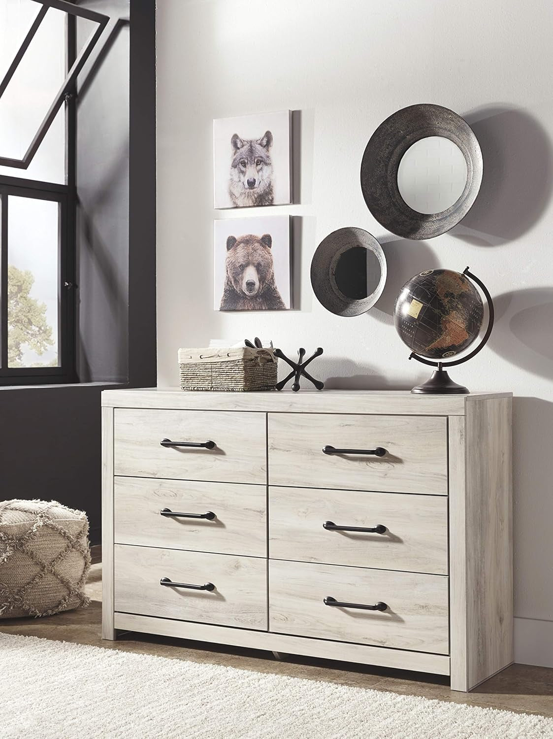 Goods Spring 320 — Whitewash Oak-Look Six-Drawer Dresser