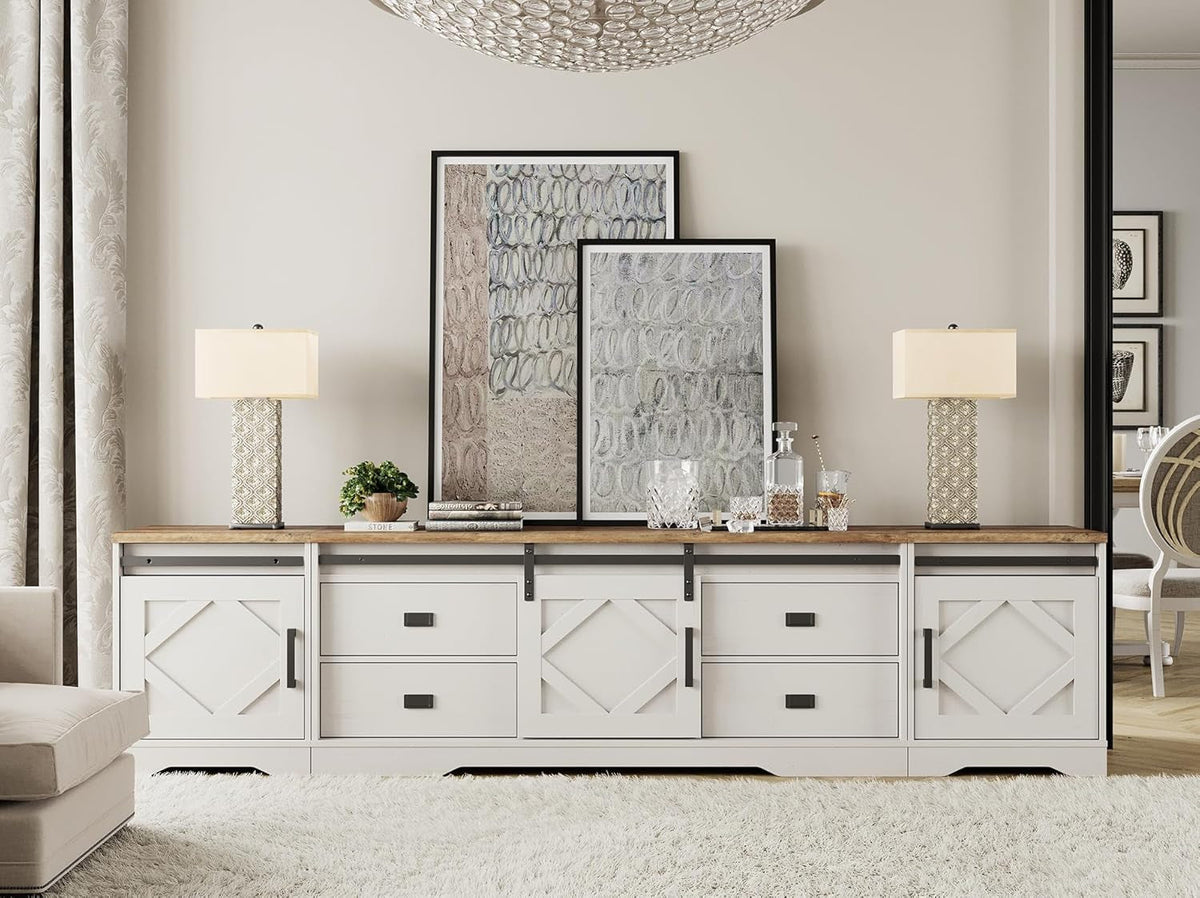 Goods Spring 332 — Antique White 98-Inch Media Console