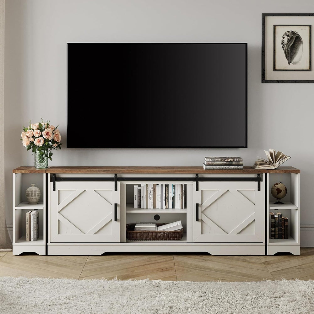 Goods Spring 312 — Cream-White Three-Piece Farmhouse Media Center