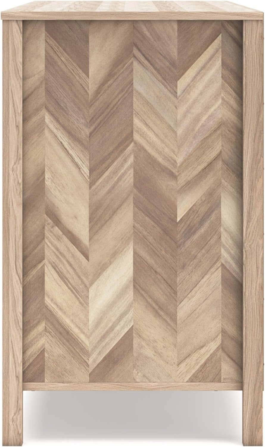 Goods Spring 318 — Natural Chevron-Front Six-Drawer Dresser