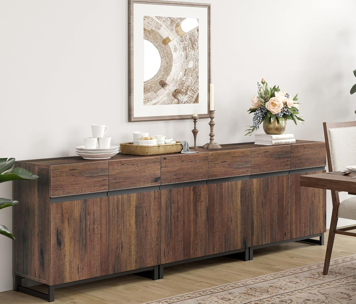 Goods Spring 303 — Brown Three-Cabinet Sideboard Set