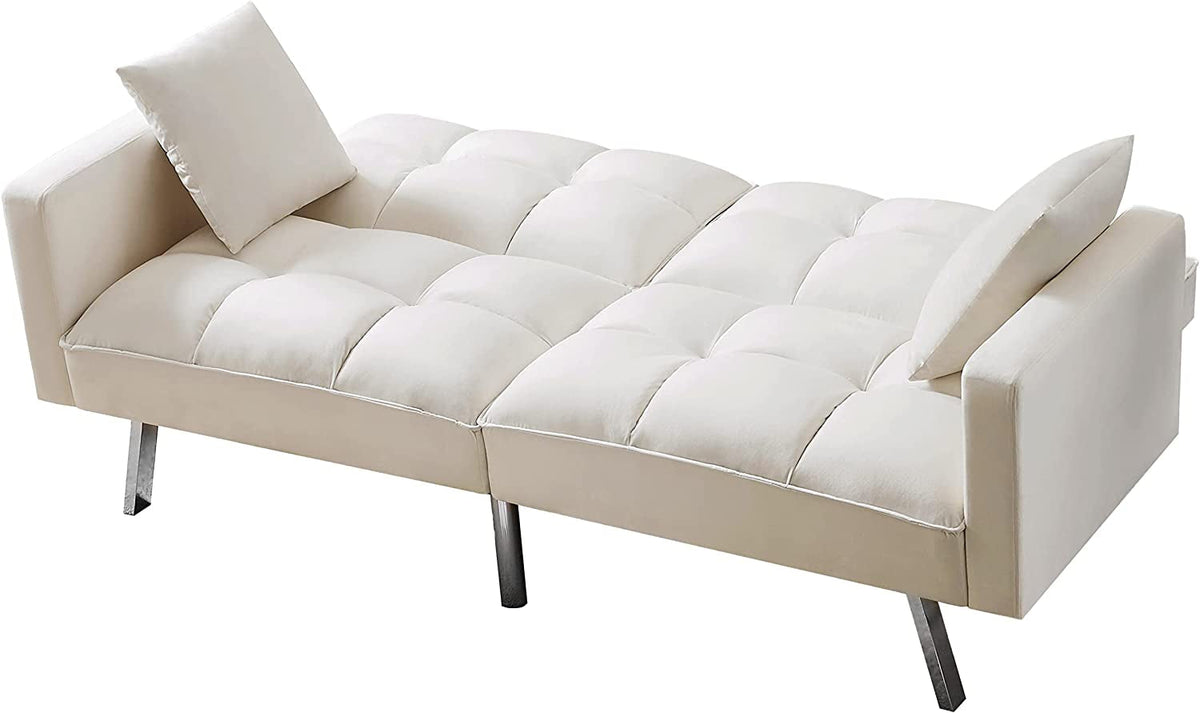 Goods Spring 512 — Beige Adjustable Velvet Loveseat