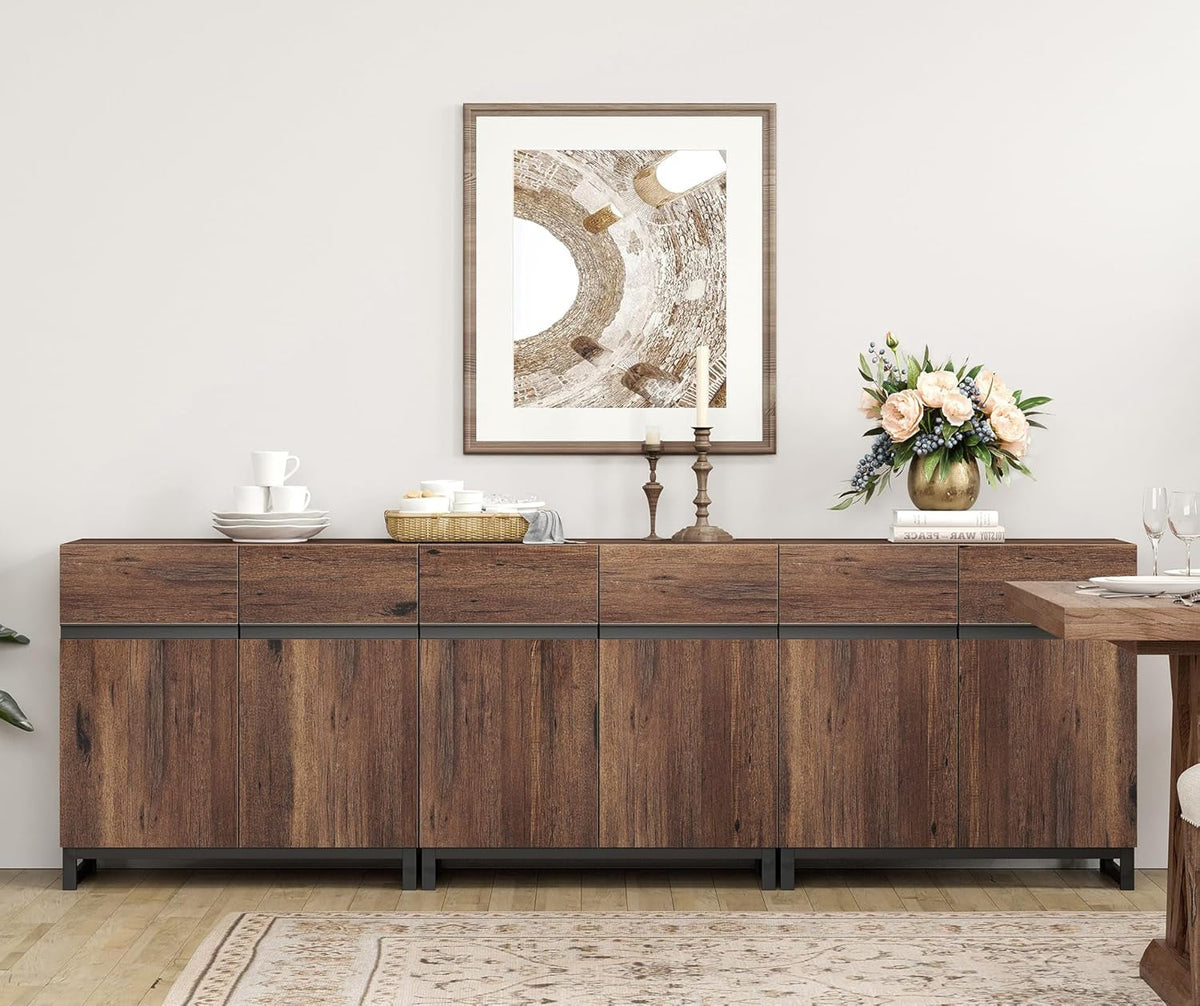 Goods Spring 303 — Brown Three-Cabinet Sideboard Set