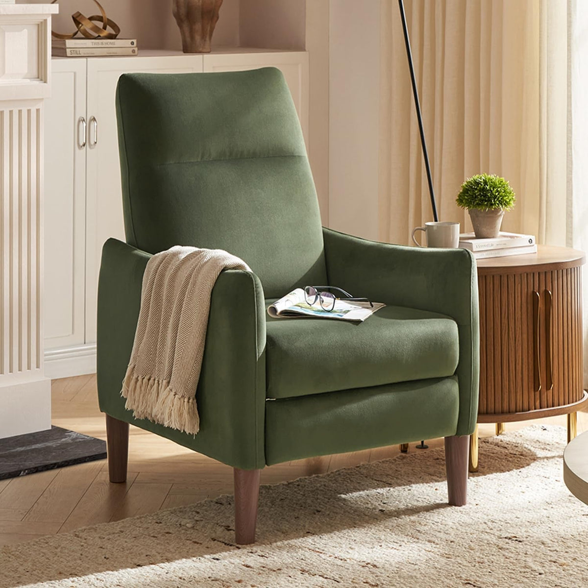 Goods Spring 602 — Olive Green Velvet Recliner