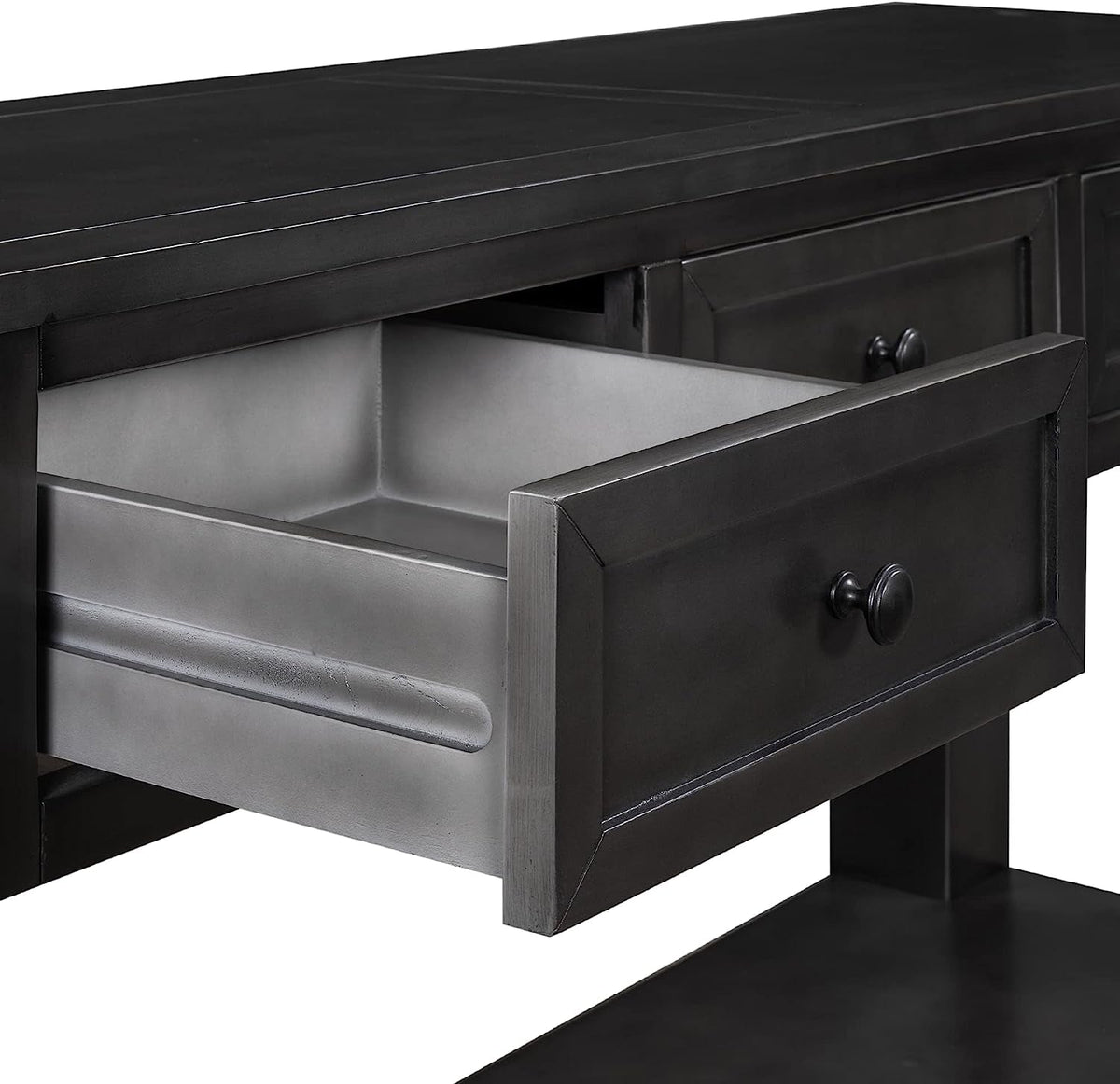 Goods Spring 324 — 55-Inch Black Three-Drawer Console Table