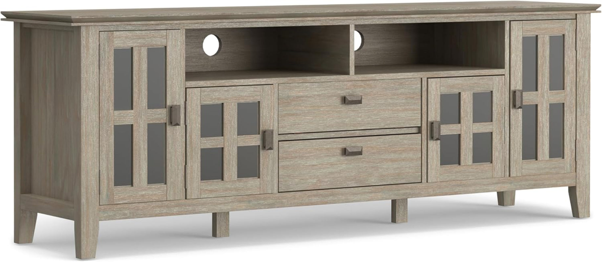 Goods Spring 309 — 72-Inch Distressed Gray Solid-Wood Media Console
